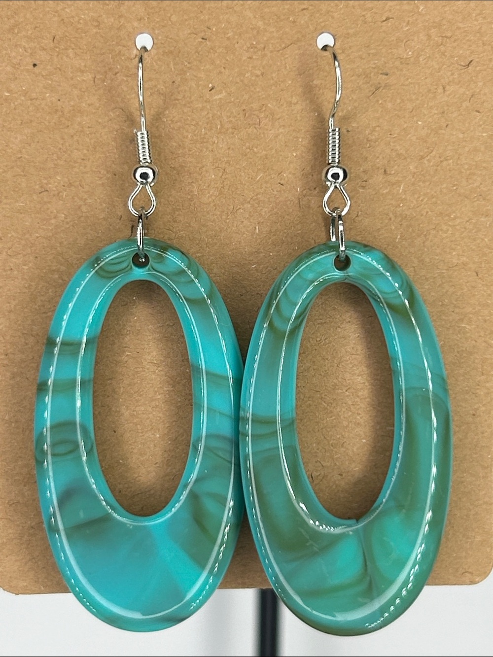 Turquoise Oval Drop Earrings - Women Fashion Jewelry
